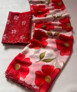 Alternative view of Printed Georgette Saree